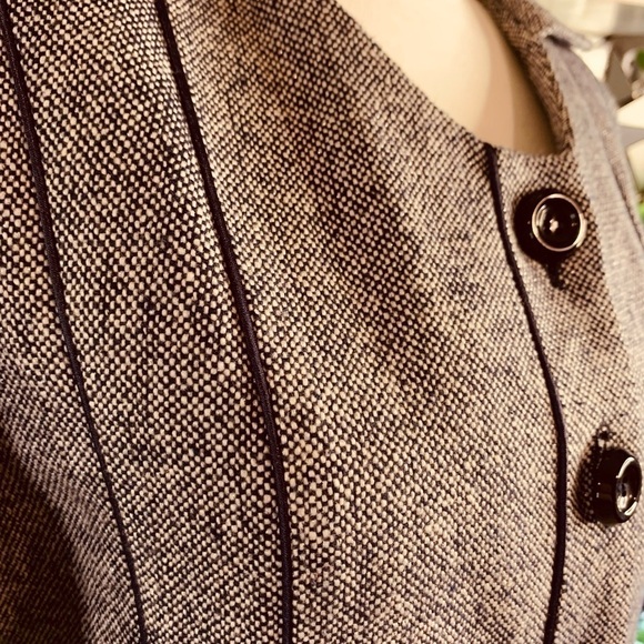 Ashro Women’s Tweed 5 Button Wool Blend Gray/Black Blazer Size 8 - Picture 5 of 13